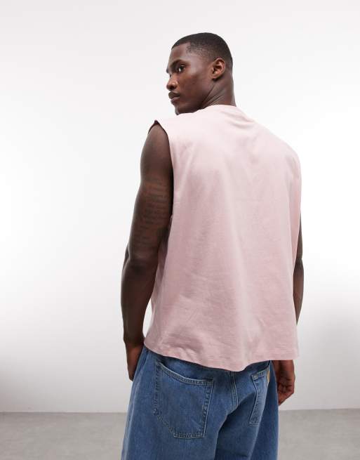 ASOS DESIGN boxy oversized tank top with NYC bubble print in pink, 5 of 5