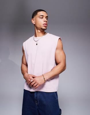 Asos Design Boxy Oversized Tank With Fruit Graphic In Purple