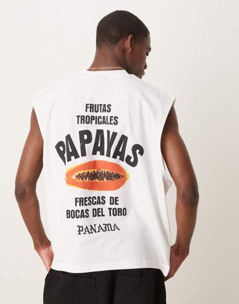 ASOS DESIGN boxy oversized tank with fruit graphic in white - view 1