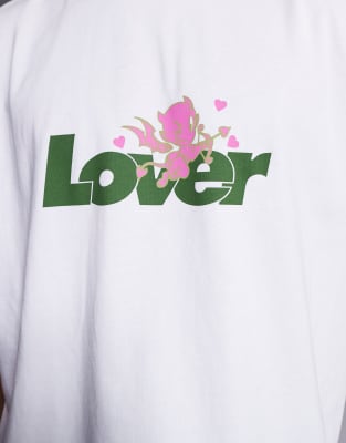 ASOS DESIGN BOXY OVERSIZED TANK WITH TEXT GRAPHIC 