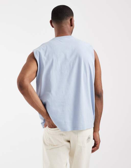 ASOS DESIGN boxy oversized tank with Tokyo bubble graphic in blue, 3 of 5