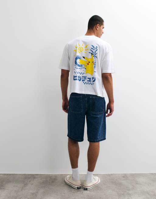 ASOS DESIGN boxy oversized tee with Pokemon Pikachu print in white, 4 of 5