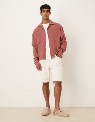 Asos Design Boxy Oversized Textured Shirt