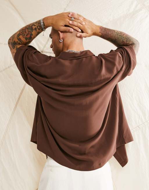 asos oversized viscose shirt
