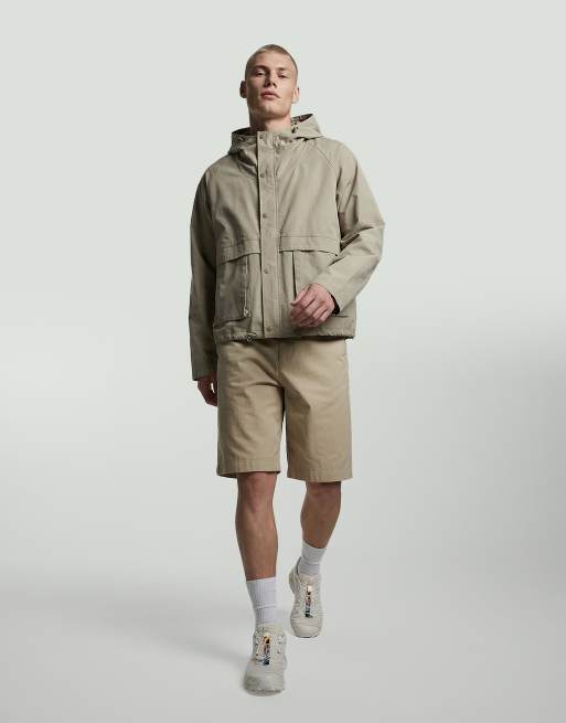 ASOS DESIGN boxy oversized windbreaker jacket in khaki, 10 of 12