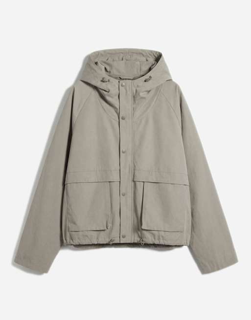 ASOS DESIGN boxy oversized windbreaker jacket in khaki, 6 of 12