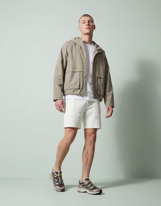 ASOS DESIGN boxy oversized windbreaker jacket in khaki, 9 of 12