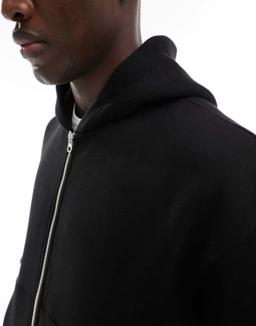 Asos black zip up hoodie sale