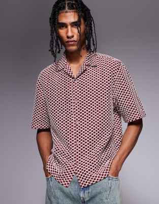Asos Design Boxy Premium Textured Regular Shirt