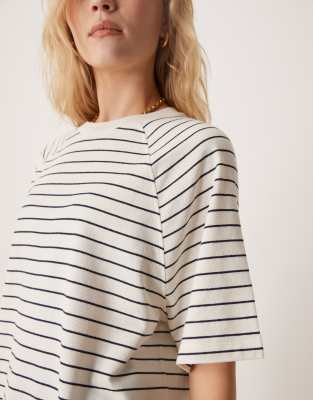 Asos Design Boxy Raglan Sleeve T-shirt In White