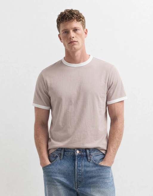 ASOS DESIGN boxy regular ringer T-shirt in gewassen grijs, 6 van 10