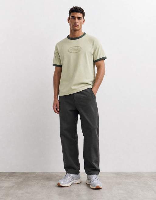ASOS DESIGN boxy regular ringer T-shirt in gewassen groen, 9 van 10
