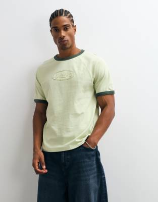 Asos Design Boxy Regular Ringer T-shirt In Multi