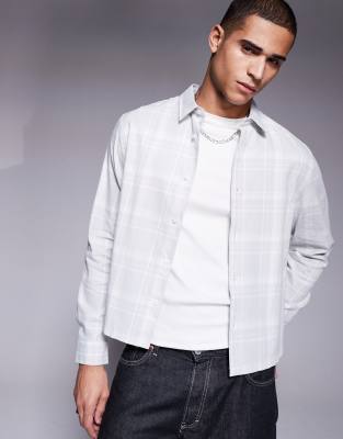 ASOS DESIGN ASOS DESIGN boxy regular shirt in grey check