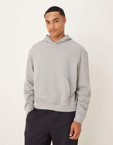 ASOS DESIGN boxy relaxed hoodie in grey - view 1