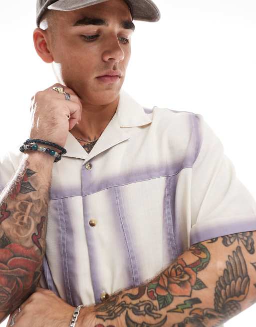 ASOS DESIGN boxy relaxed revere collar shirt in ecru, 3 of 4