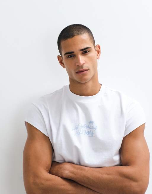 ASOS DESIGN boxy relaxed T-shirt met Los Angeles-opdruk in wit, 4 van 5