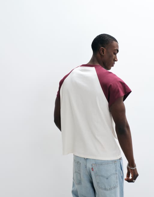 ASOS DESIGN boxy relaxed t-shirt with text graphic in off white, 5 of 5