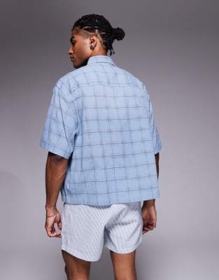 Asos Design Boxy Revere Shirt With Check