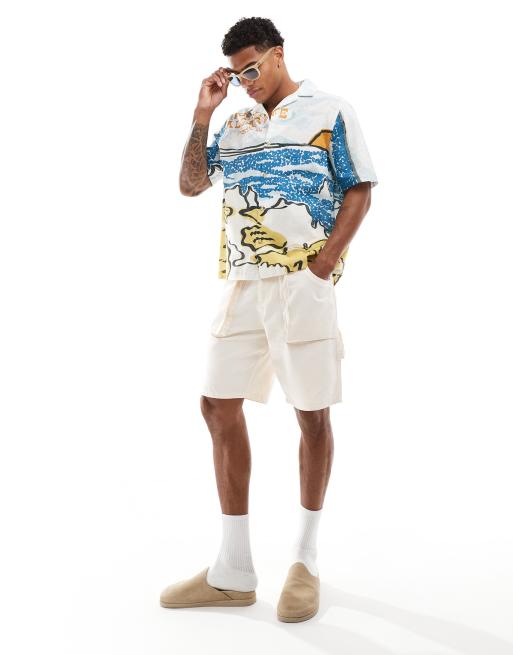 ASOS DESIGN boxy revere shirt with scenic print, 2 of 4