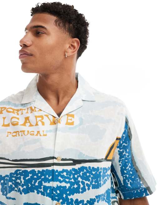 ASOS DESIGN boxy revere shirt with scenic print, 4 of 4