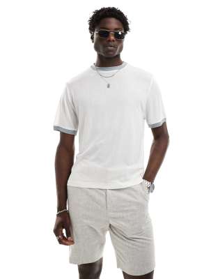 Asos Design Boxy Ringer T-shirt In White