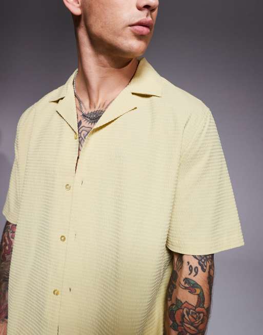 ASOS DESIGN boxy seersucker shirt in green - part of a set, 2 of 4