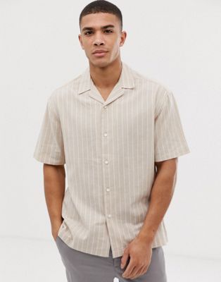 ASOS DESIGN boxy shirt in minimal stripe | ASOS