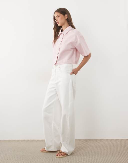 ASOS DESIGN boxy shirt in washed pink, 4 of 4