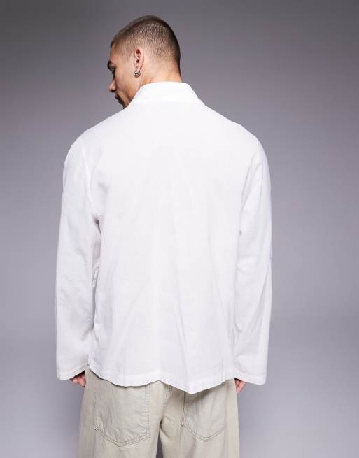 ASOS DESIGN boxy shirt in white