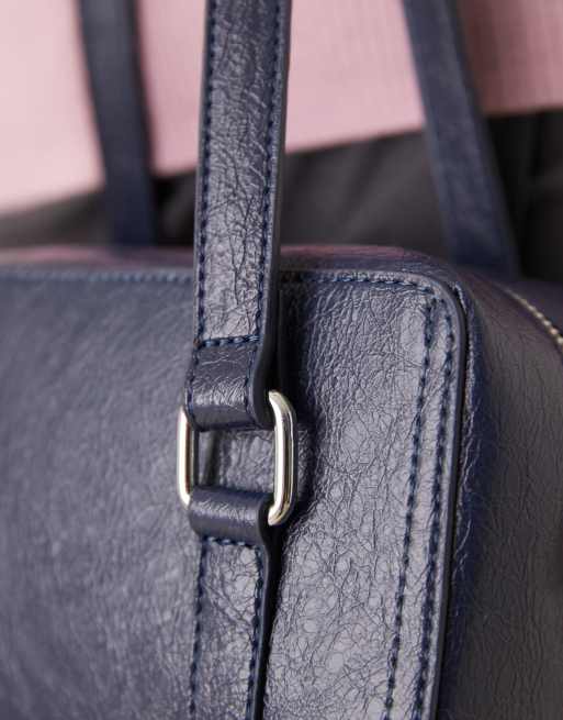 ASOS DESIGN boxy shoulder bag in navy, 2 of 4