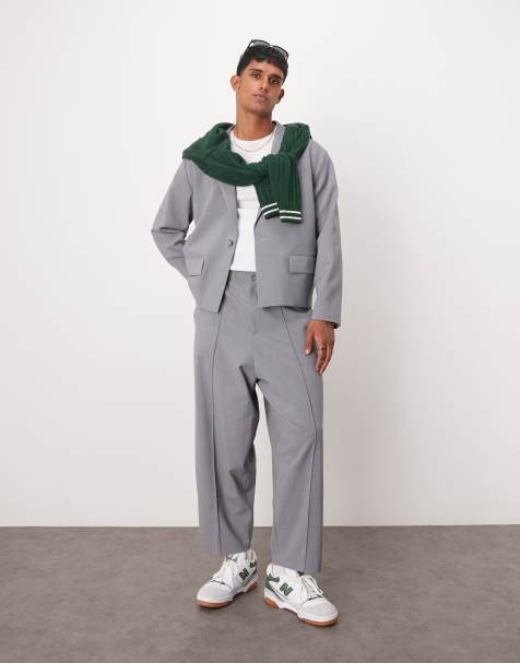 ASOS DESIGN boxy slouchy suit jacket in grey - view 1