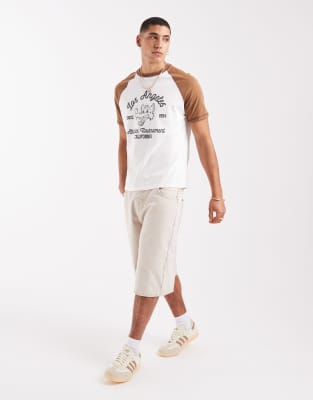 Asos Design Boxy Standard Fit T-shirt With Front Graphic In White