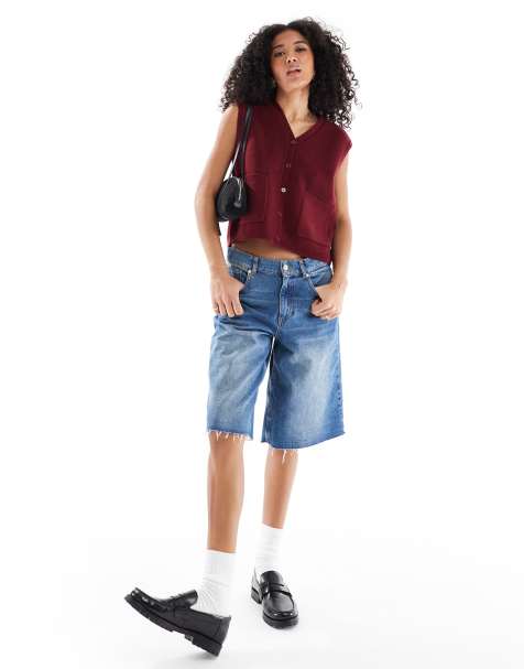 ASOS DESIGN boxy structured waistcoat in plum - view 1