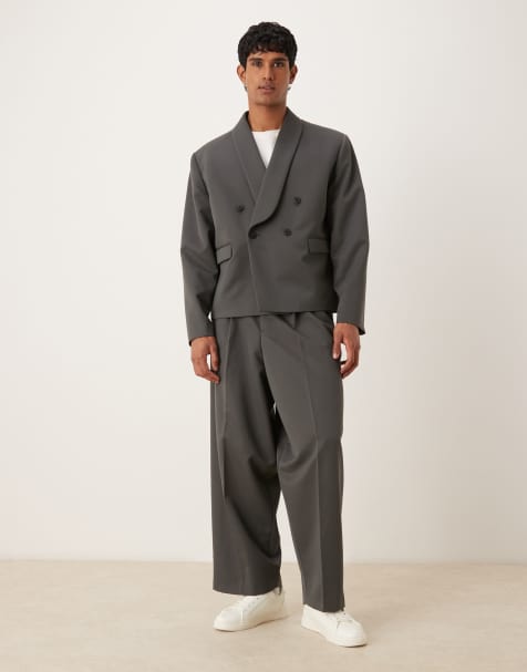 ASOS DESIGN boxy suit in charcoal twill - view 1