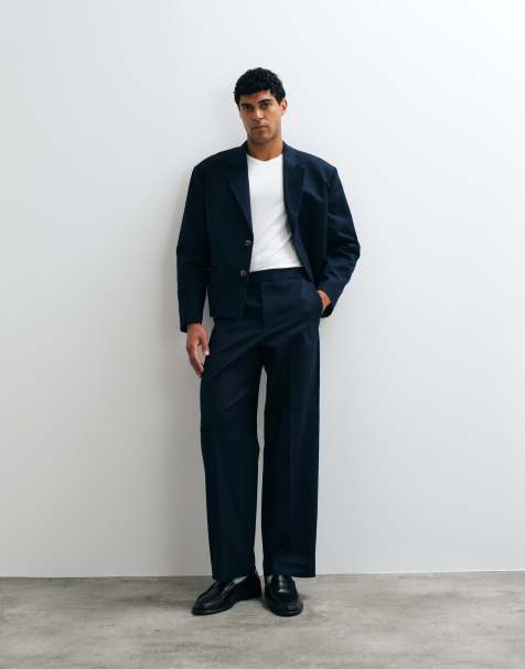 ASOS DESIGN boxy suit in navy twill - view 1