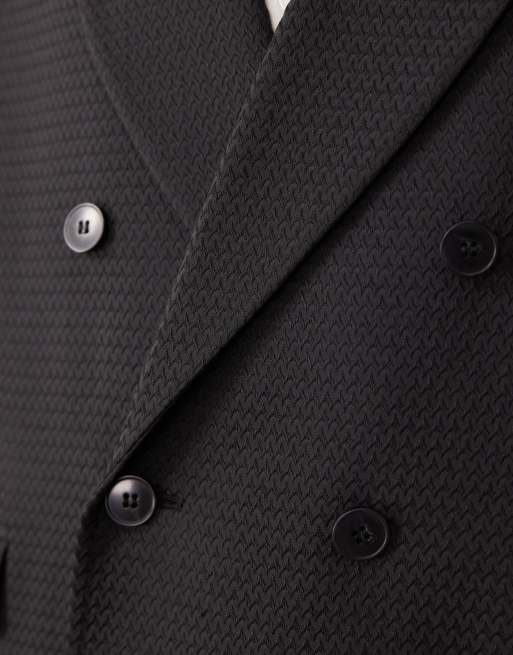 ASOS DESIGN boxy suit jacket in black jacquard