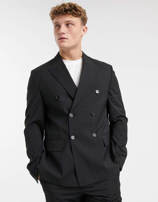 ASOS DESIGN boxy suit jacket in black ASOS