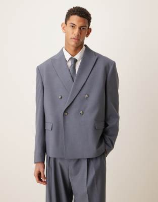 ASOS DESIGN boxy suit jacket in light blue | ASOS