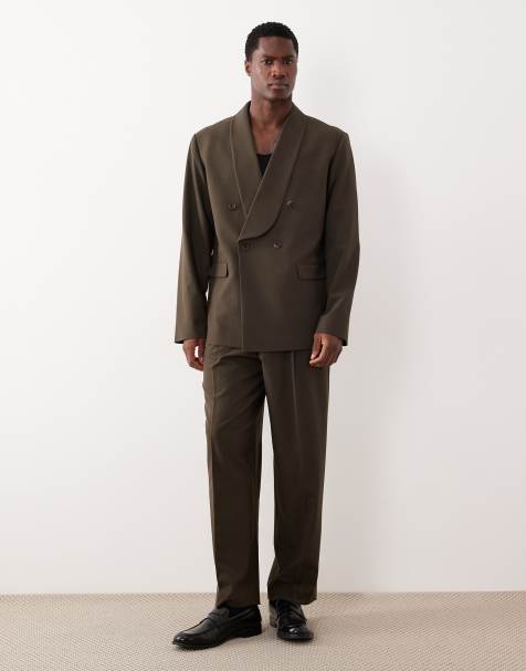 ASOS DESIGN boxy suit set in olive green - view 1