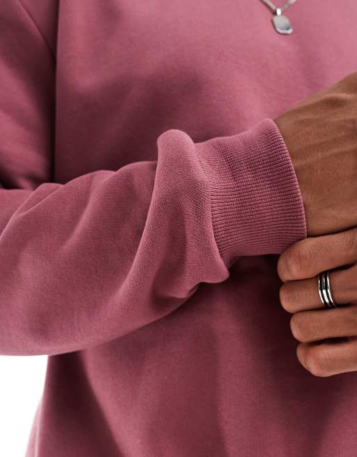 ASOS DESIGN boxy sweatshirt in burgundy, 3 of 4