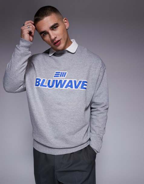 ASOS DESIGN boxy sweatshirt with front print in grey marl - view 1