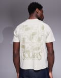 [ASOS DESIGN] ASOS DESIGN boxy t-shirt with celestial graphic in beige-Neutral XS Pelican