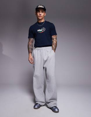 Asos Design Boxy T-shirt With Italia Sports Graphic In Navy