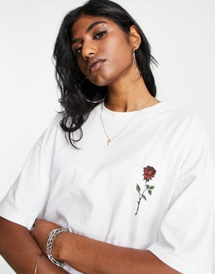 ASOS DESIGN boxy t-shirt with ride or die graphic print in white - ASOS Price Checker