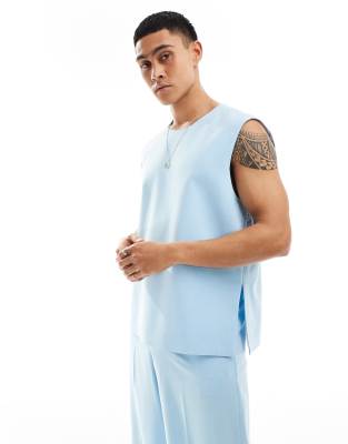 ASOS DESIGN boxy tank top in cornflower blue