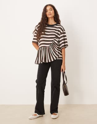 Ameri 25SS SYMMETRY PEPLUM SWEAT TOP 黒 Ameri 25SS SYMMETRY PEPLUM SWEAT TOP 黒 SYMMETRY PEPLUM