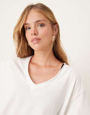 Asos Design Boxy Tee With Seam Detail