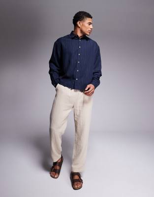 Asos Design Boxy Textured Oversized Shirt