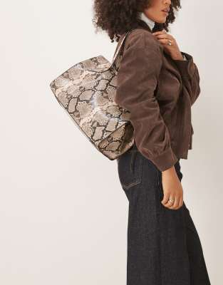 Asos Design Boxy Tote Bag In Multi